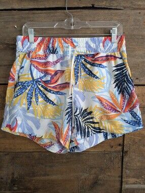 Tropical-Print High Waist Women’s Shorts - Multicolor